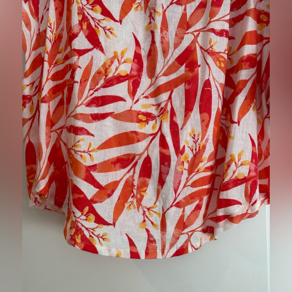 Emily Daniels Top Palms Print ButtonDown Blouse Colorful Size XL NEW WITHOUT TAG - Picture 8 of 8